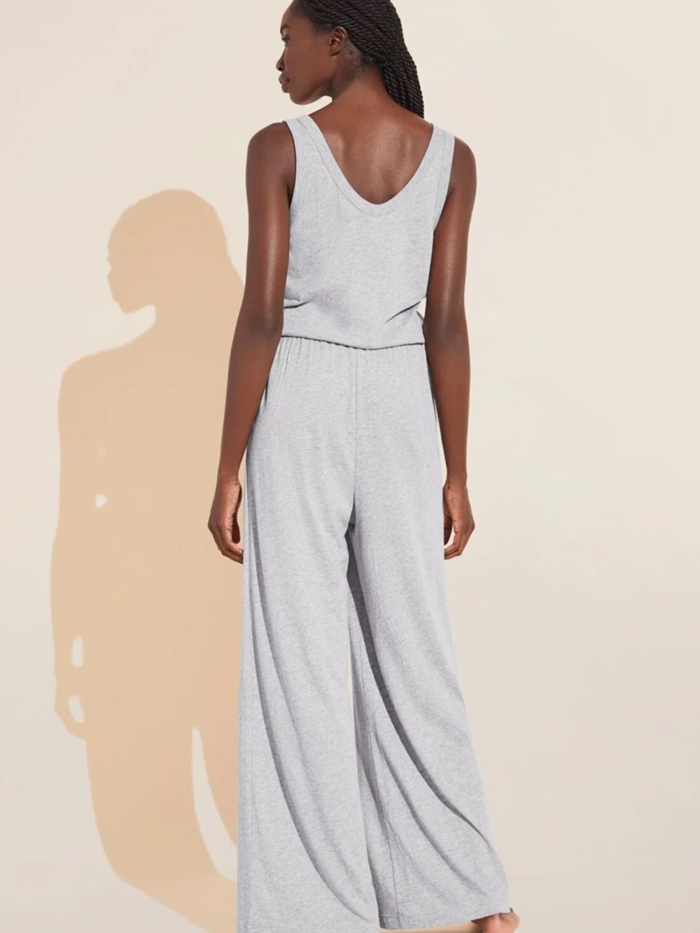 Eberjey Aloe Infused Cotton Wide Leg Jumpsuit / Brand NWT / Size M / MSRP $148 - Picture 4 of 5